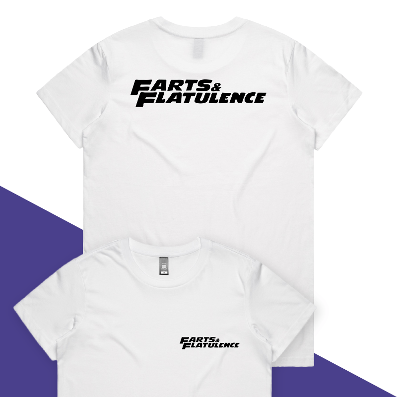 XS / White / Small Front & Large Back Design Farts & Flatuence ๐๐จ - Women's T Shirt