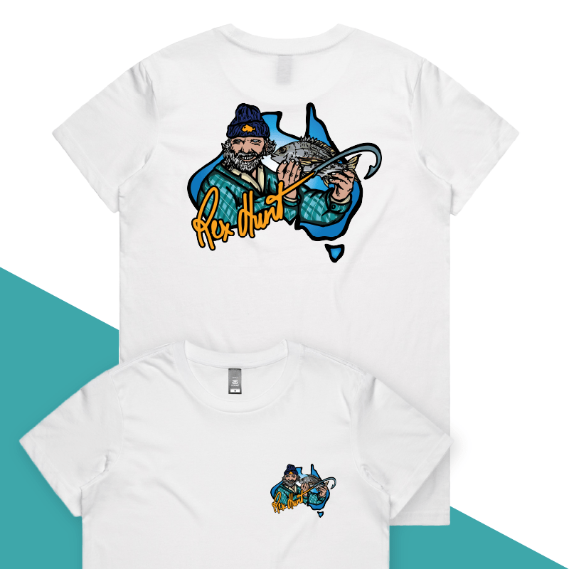 XS / White / Small Front & Large Back Design Rex Hunt Fishing ๐ฃ๐ฅ๏ธ - Women's T Shirt