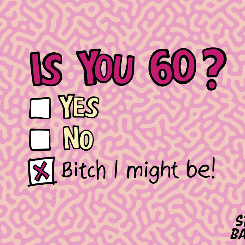 You can't ask that! 🕰️🧓 – Stubby Holder