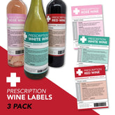 3 Pack (White + Red + Rosé) Prescription Wine Bottle Labels 🍷 -  Sticker