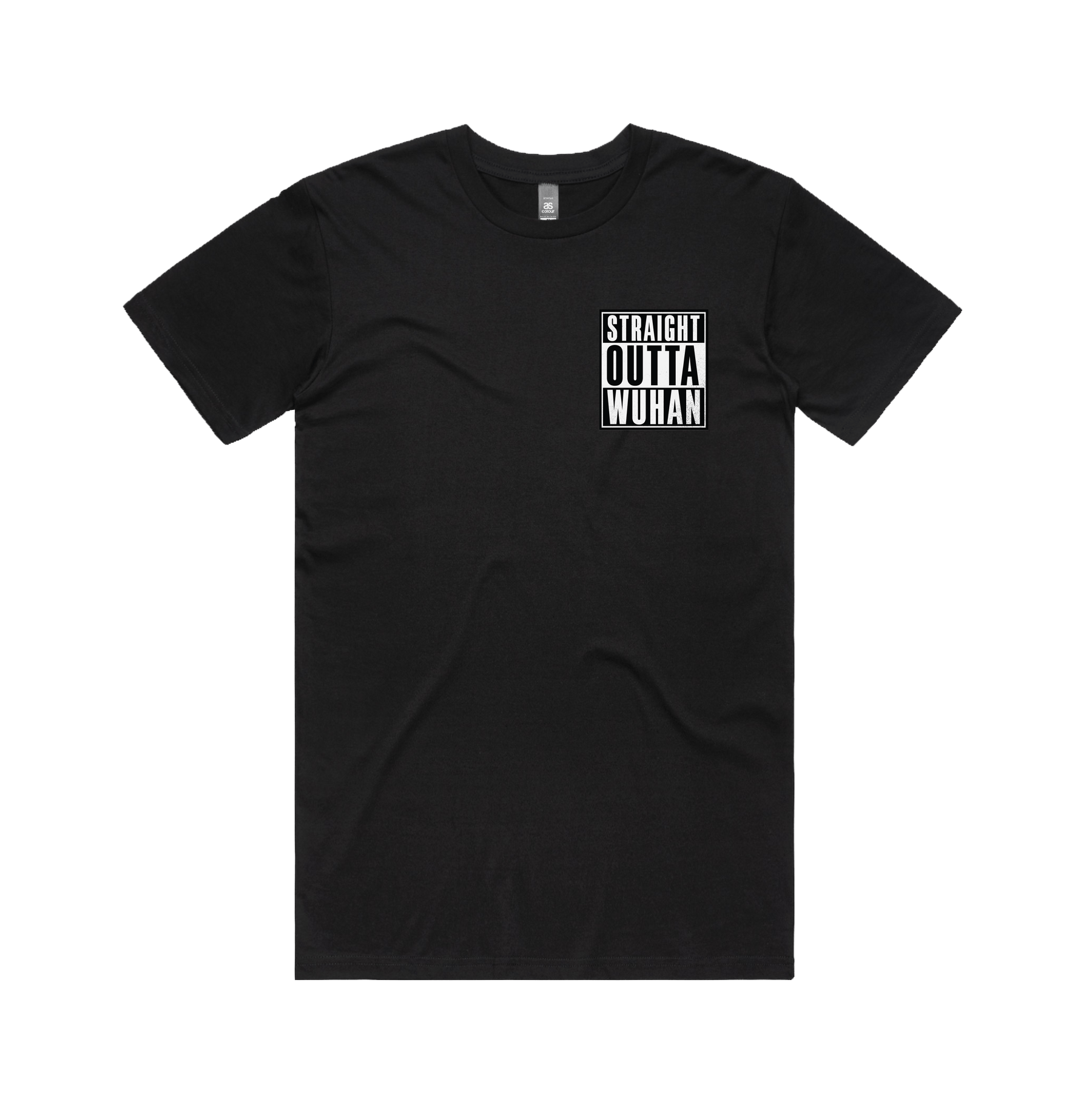 S / Black / Small Front Design Straight Outta Wuhan โ๐พ - Men's T Shirt