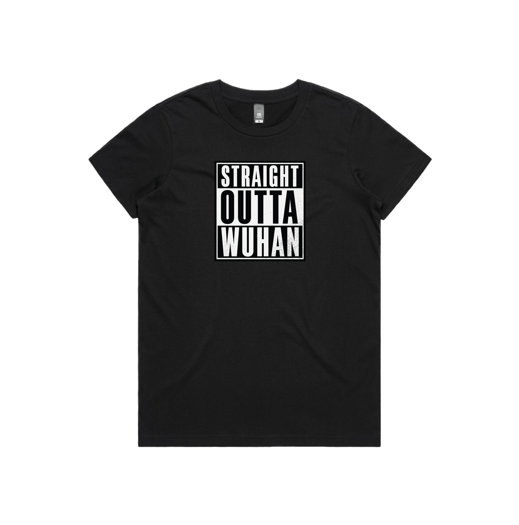 XS / Black / Large Front Design Straight Outta Wuhan โ๐พ - Women's T Shirt