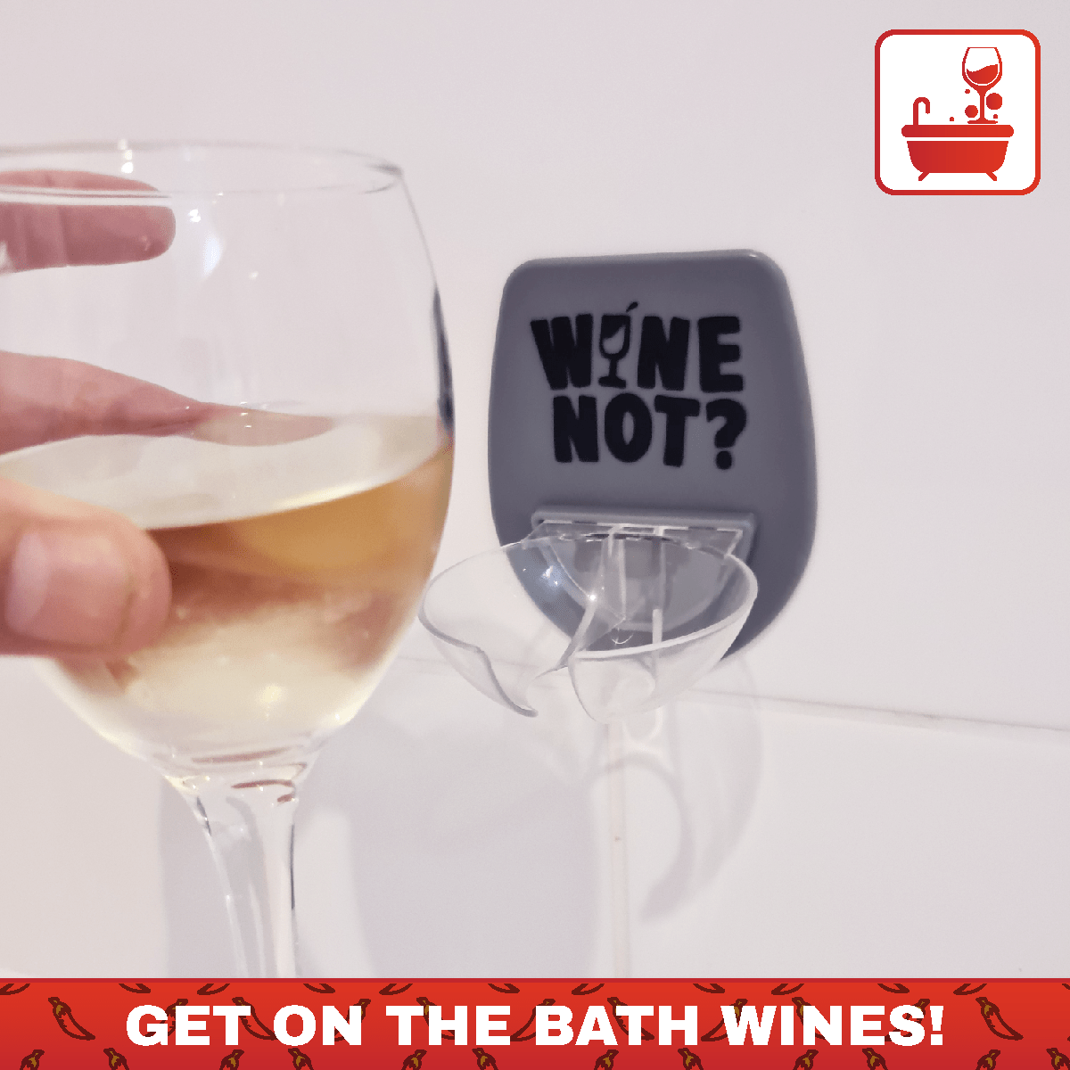 Bath Wine - Stick On Wine Holder