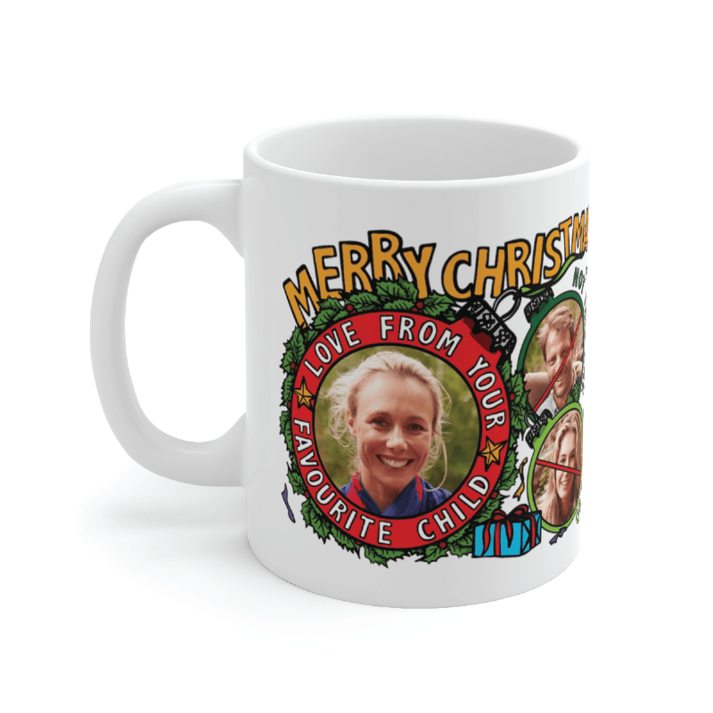 Favourite Child (2 Siblings) Christmas 🏆🎄 - Personalised Coffee Mug