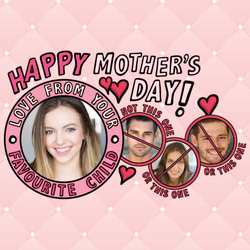 Favourite Child Mother's Day (3 Siblings) 🏆 - Personalised Stubby Holder