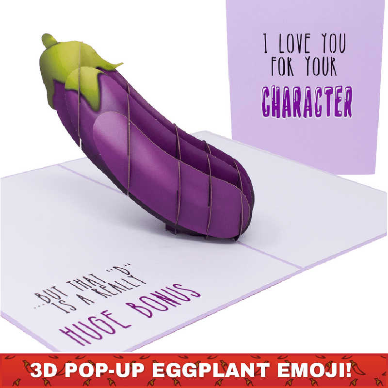 I Love You For Your Character 🍆- 3D Inappropriate Greeting Card