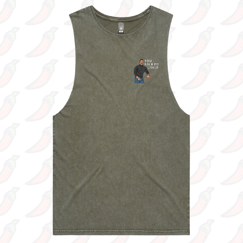 L / Moss / Small Front Design U Rock My World ๐จ๐พ- Tank