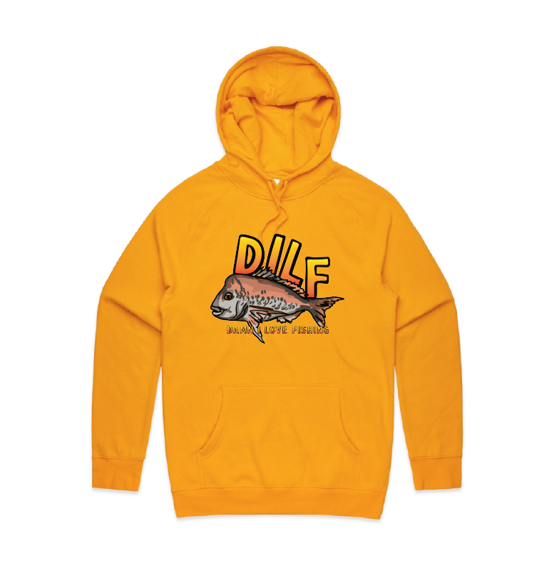 Large Front Design / Gold / S D.I.L.F 🐟 - Unisex Hoodie