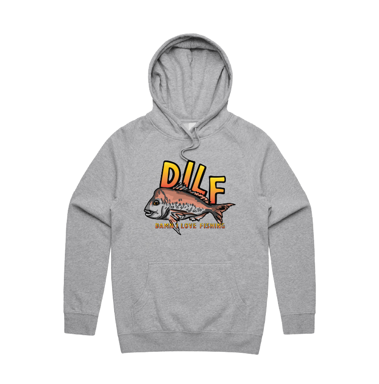 Large Front Design / Grey / S D.I.L.F 🐟 - Unisex Hoodie