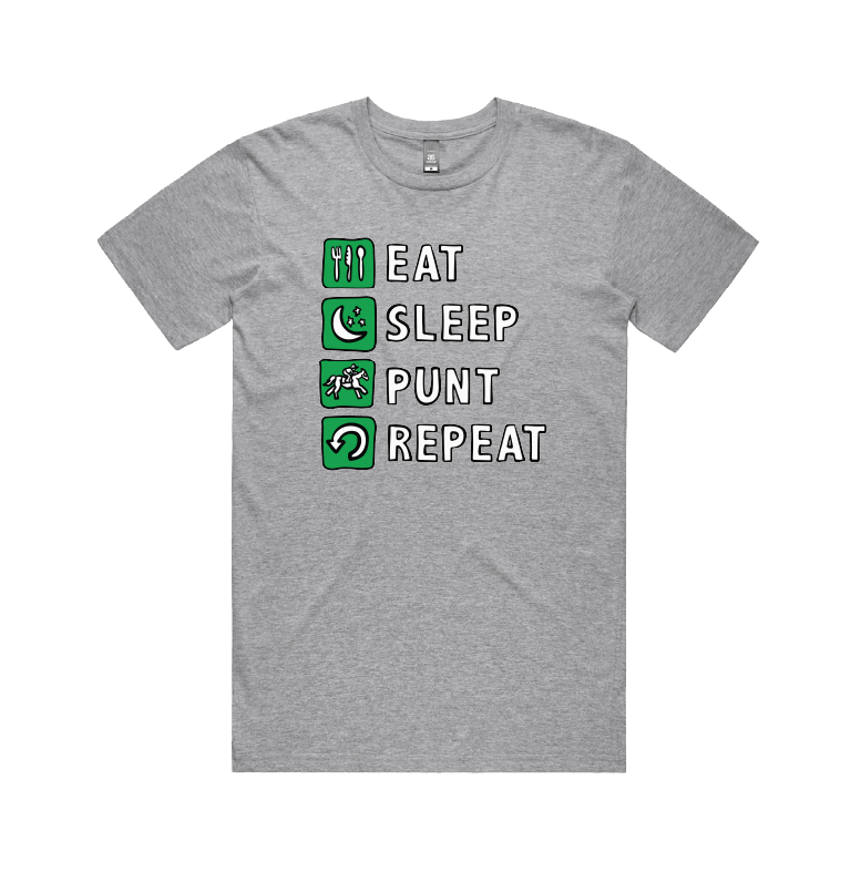 Large Front Design / Grey / S Eat Sleep Punt Repeat 🏇 - Men's T Shirt