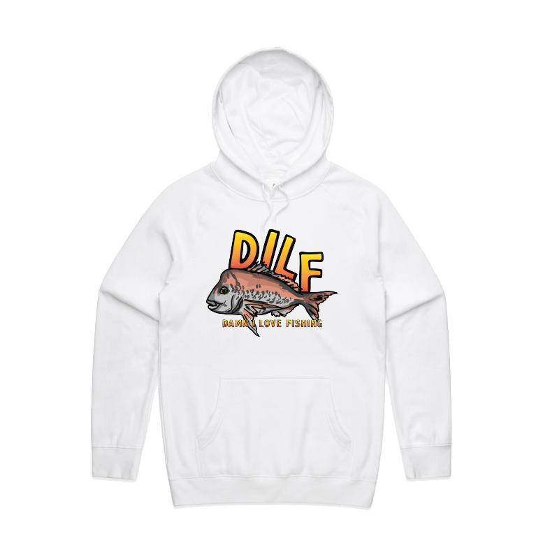 Large Front Design / White / S D.I.L.F 🐟 - Unisex Hoodie