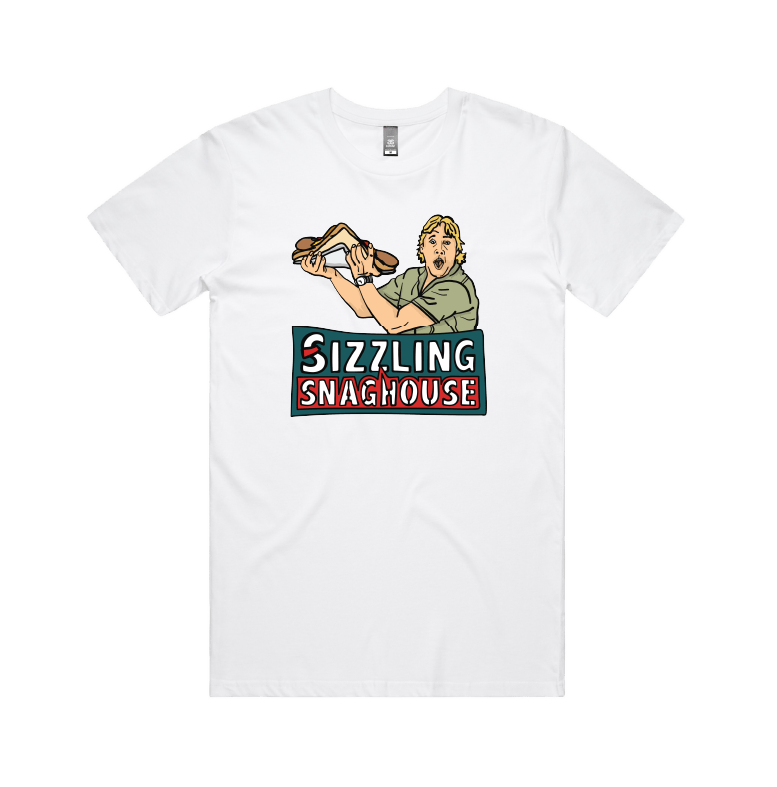 Large Front Design / White / S Steve's Snaghouse 🌭 - Men's T Shirt