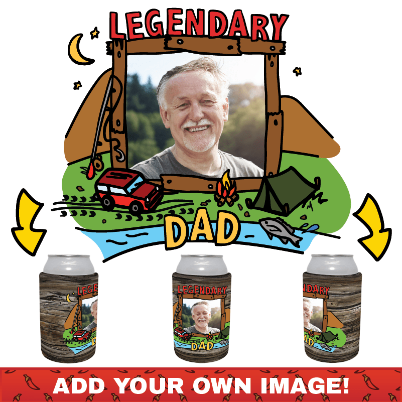 Legendary Dad (Outdoors) 🏕 - Customisable Stubby Holder
