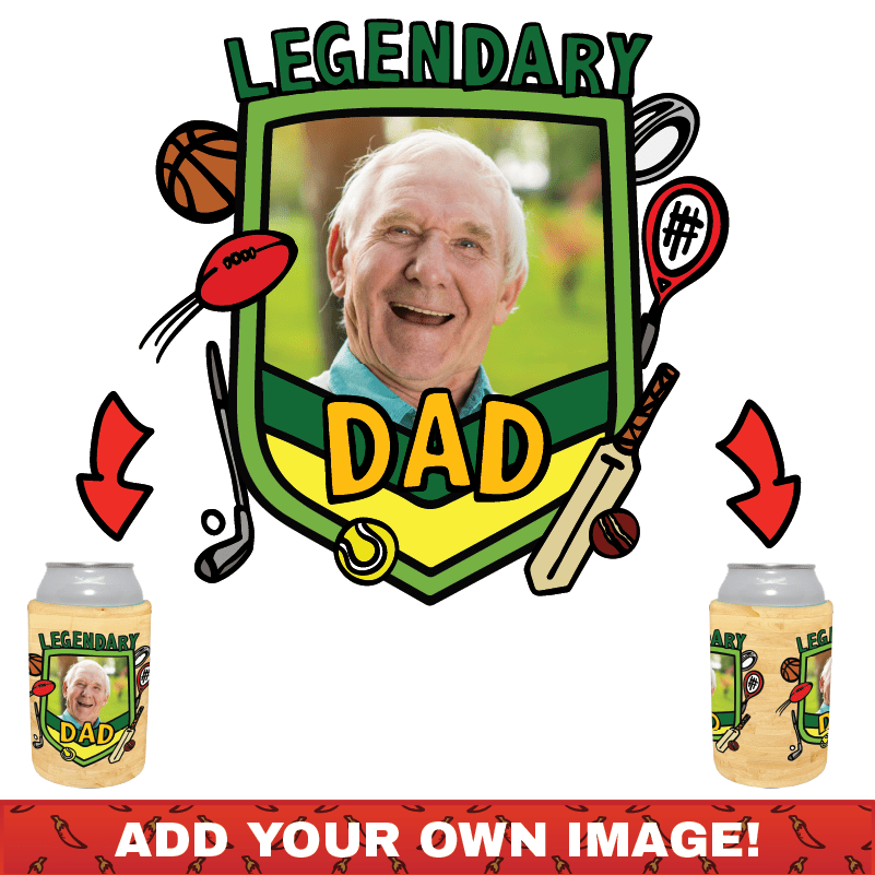 Legendary Dad (Sports) 🏉 - Customisable Stubby Holder