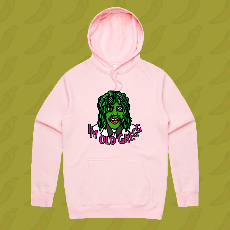 M / Pink / Large Front Print Old Gregg ๐งโโ๏ธ๐ถ - Unisex Hoodie
