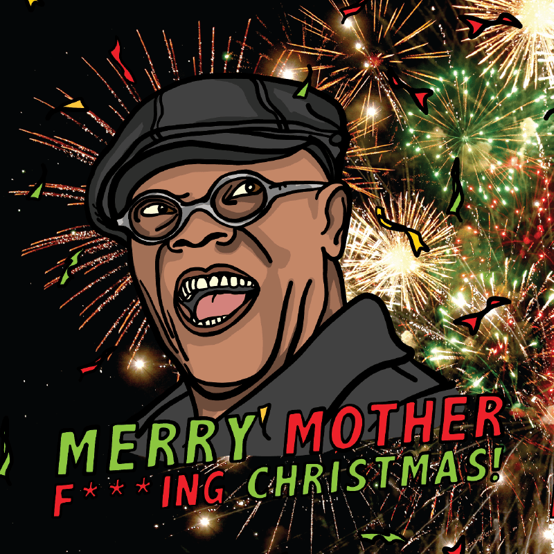 Merry Mother F**** Christmas 👨🏾🦲🎄- Stubby Holder