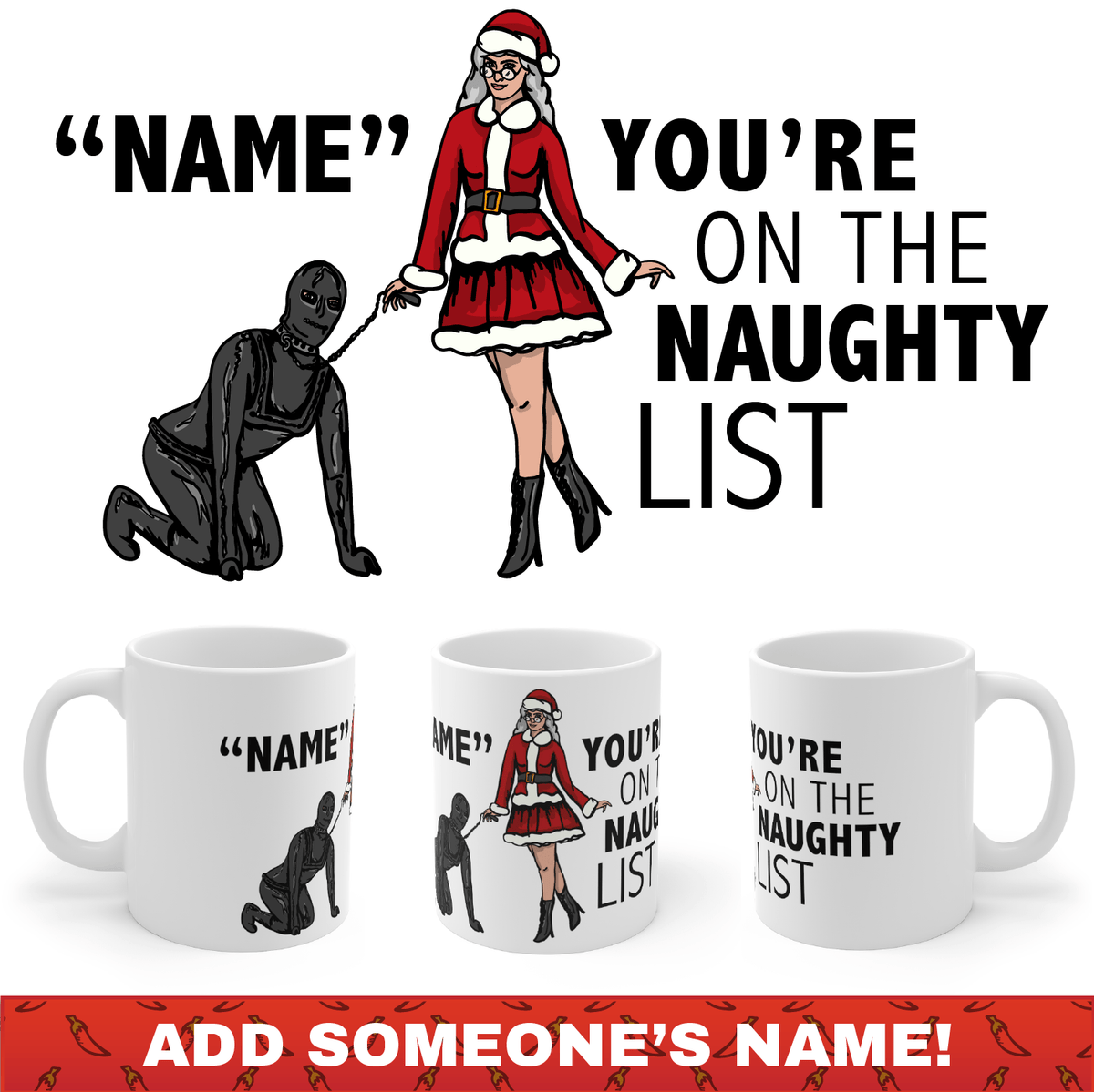 Mrs Claus Naughty List 🤶 - Customisable Coffee Mug