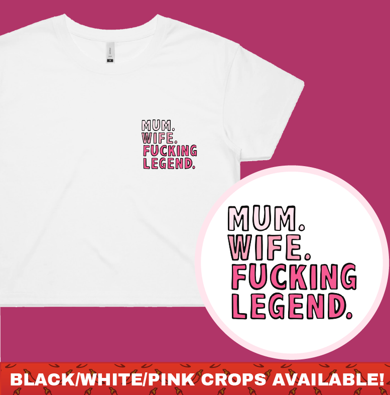 Mum. Wife. Legend 🏅 - Women's Crop Top