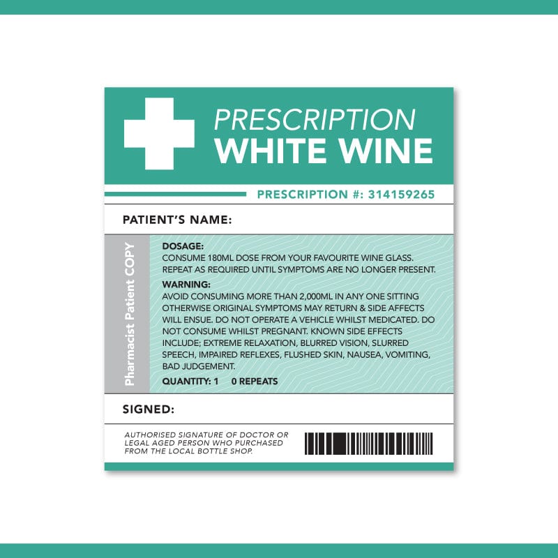 Prescription Wine Bottle Labels 🍷 -  Sticker