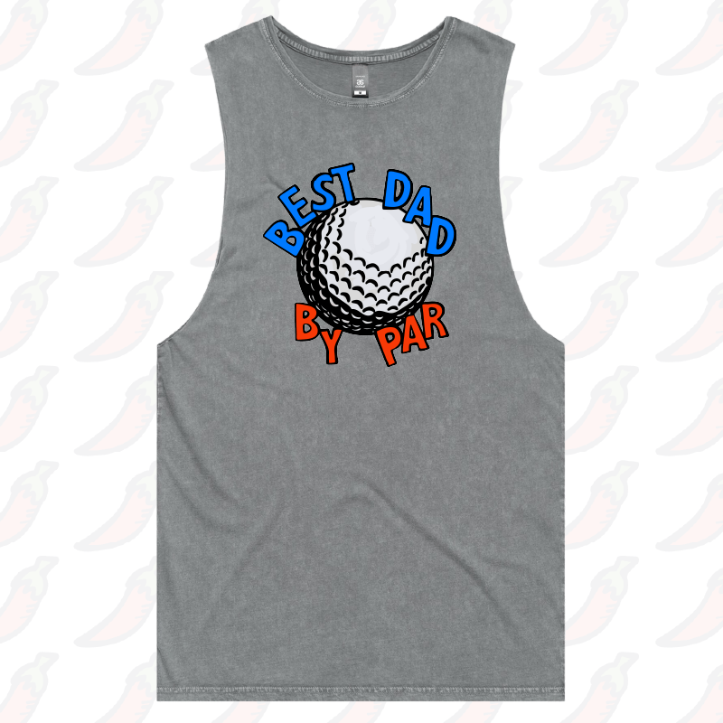 S / Ash / Large Front Design Best Dad By Par Ball โณ โ Tank