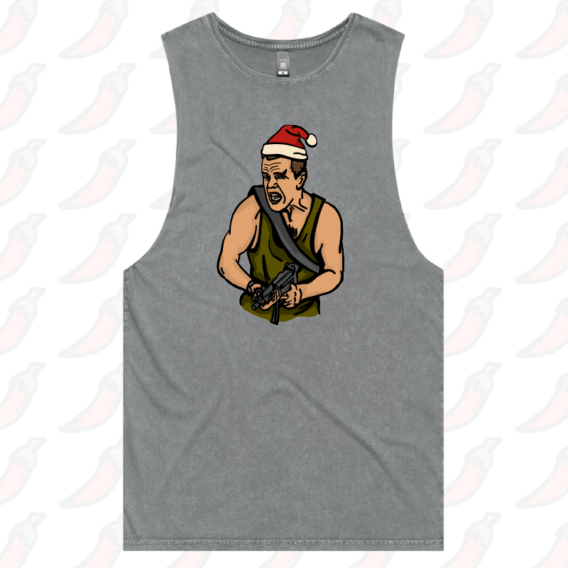 S / Ash / Large Front Design Die Hard Christmas ๐งจ๐- Tank