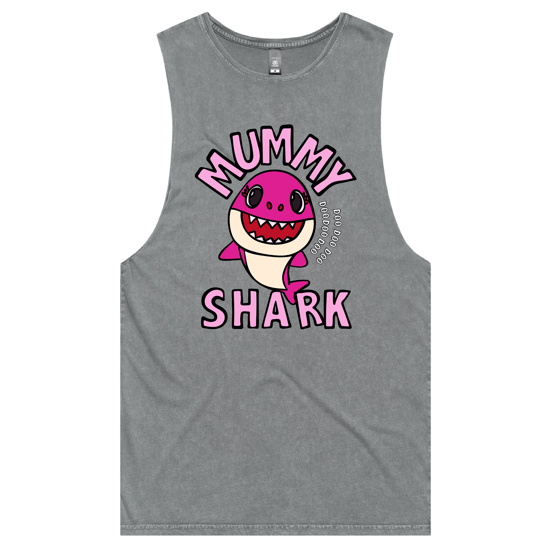 S / Ash / Large Front Design Mummy Shark ๐ฆ - Tank
