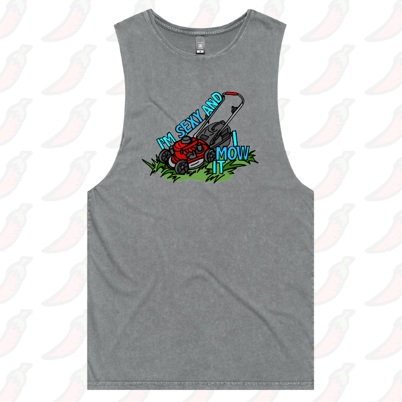 S / Ash / Large Front Design Sexy And I Mow It ๐ ๐พ โ Tank