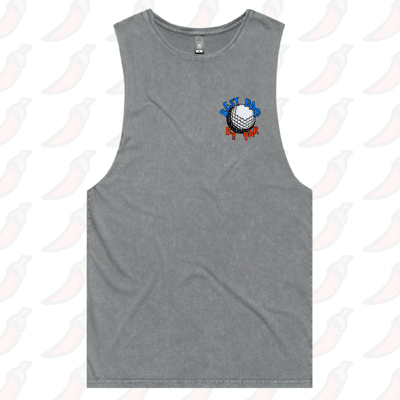 S / Ash / Small Front Design Best Dad By Par Ball โณ โ Tank
