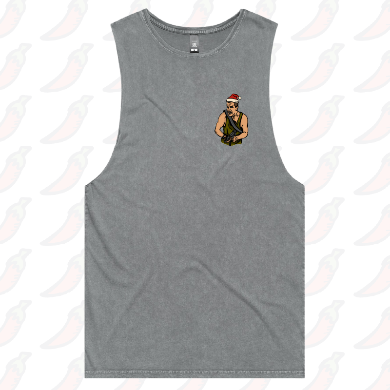 S / Ash / Small Front Design Die Hard Christmas ๐งจ๐- Tank