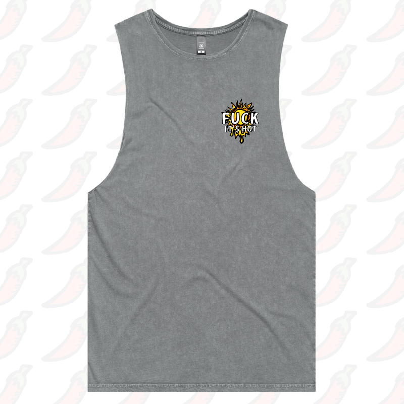 S / Ash / Small Front Design F It’s Hot ☀🤬 - Tank