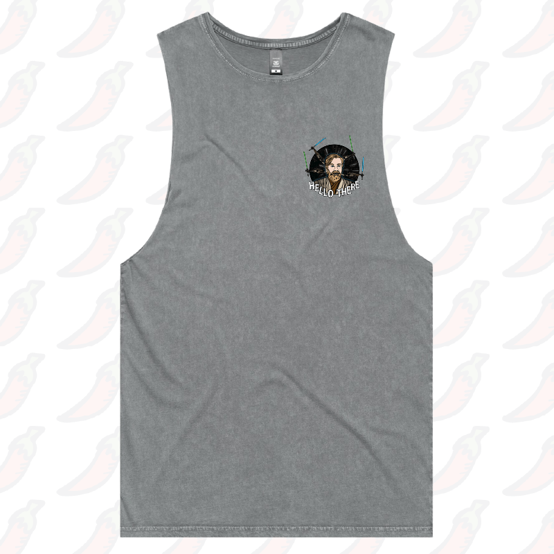 S / Ash / Small Front Design Hello There! ๐ - Tank