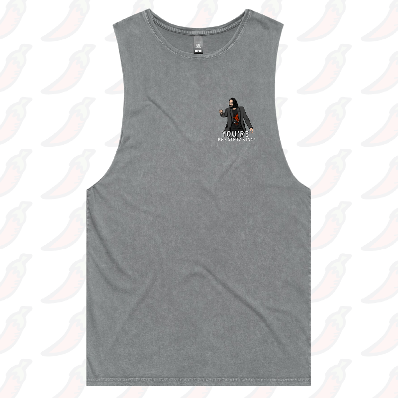 S / Ash / Small Front Design Keanu Breathtaking ๐ - Tank
