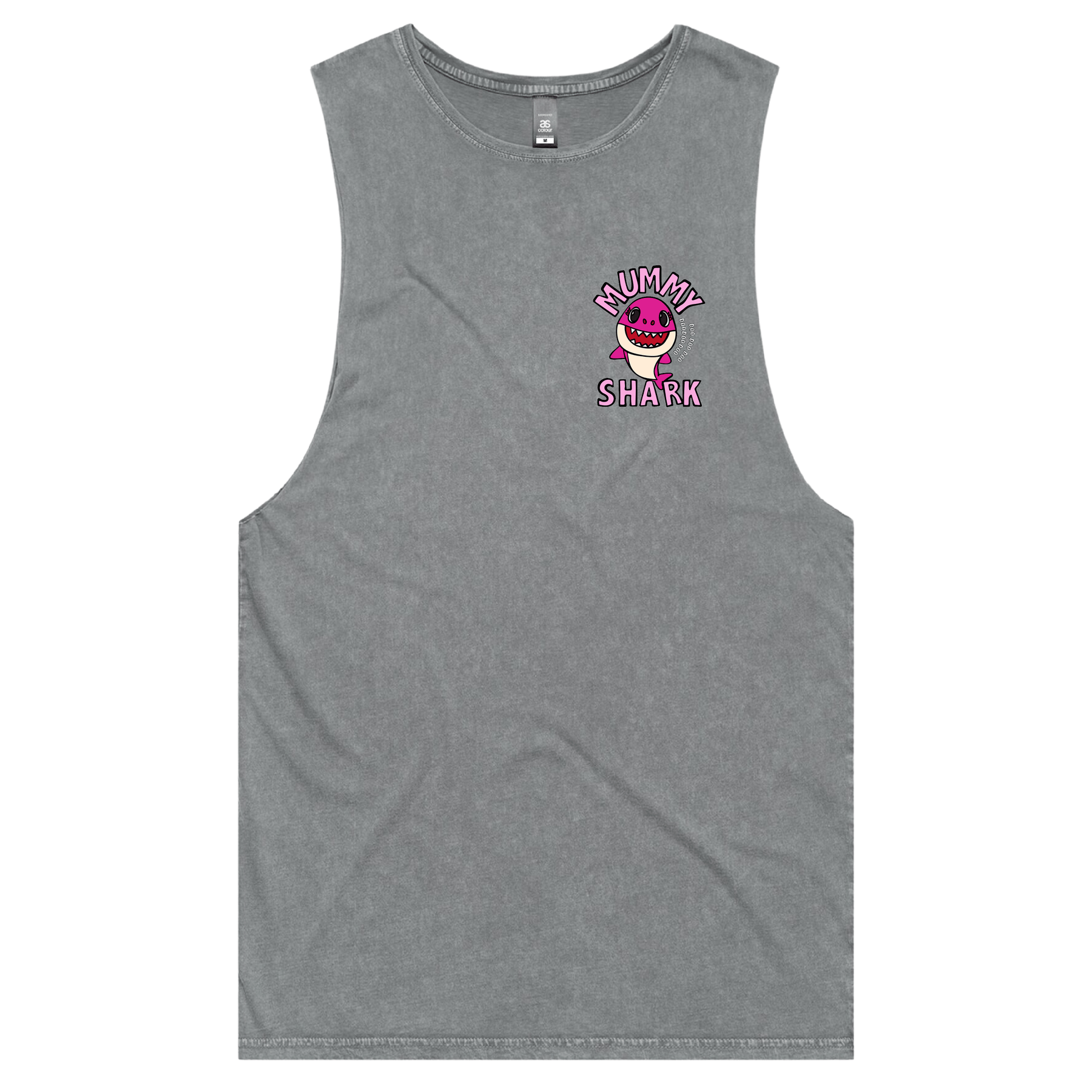 S / Ash / Small Front Design Mummy Shark ๐ฆ - Tank