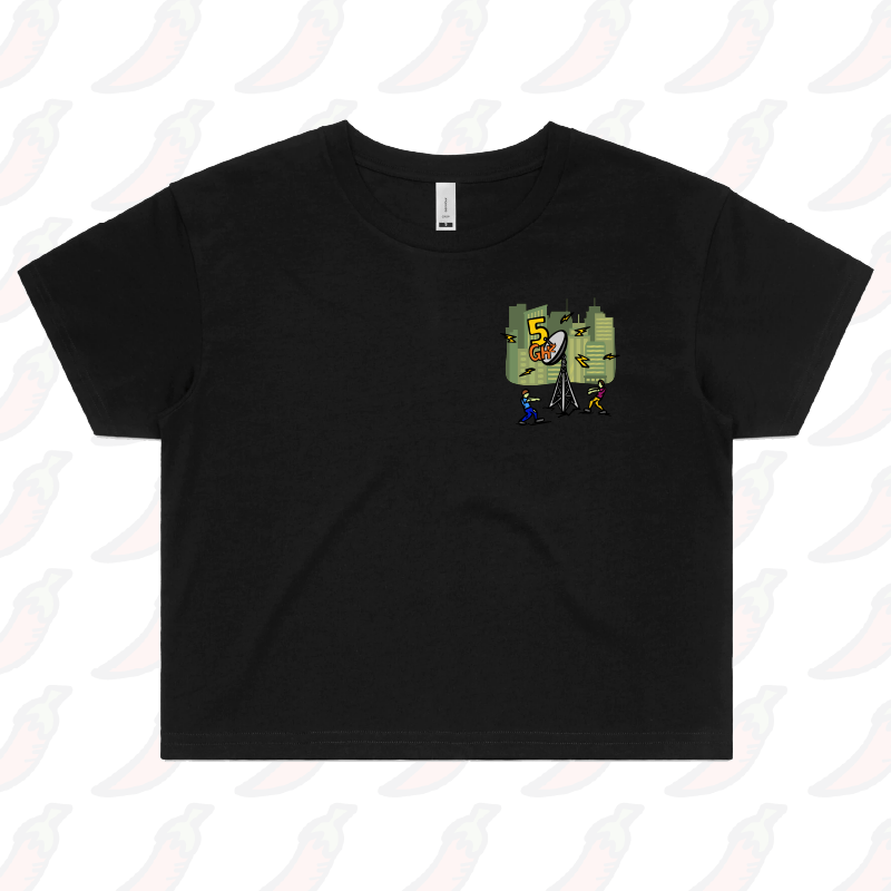 S / Black 5G Zombie 📡🧟♂️ - Women's Crop Top