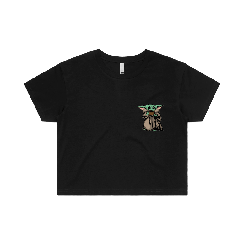 S / Black Baby Yoda 👶 - Women's Crop Top
