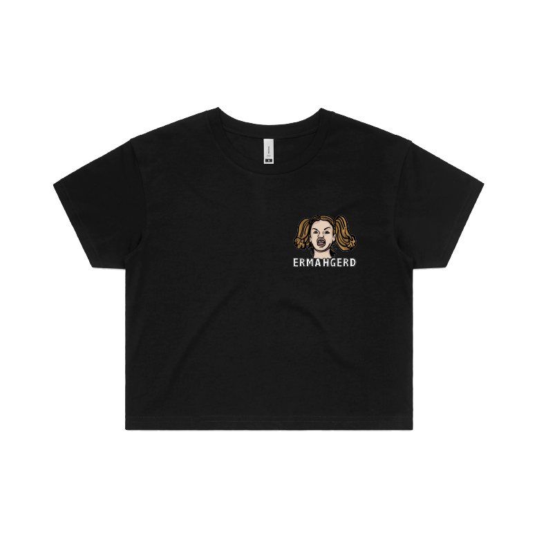 S / Black ERMAHGERD! 🤓 - Women's Crop Top