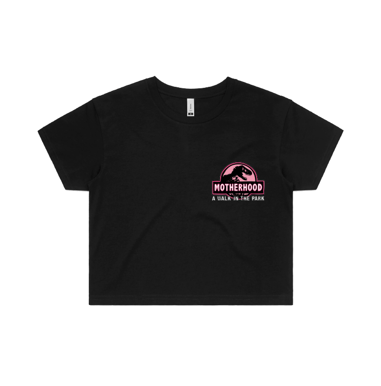 S / Black Jurassic Mum 🦖 - Women's Crop Top