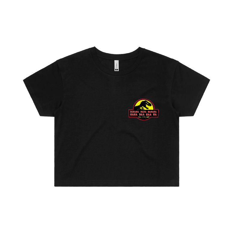 S / Black Jurassic Park Theme 🦕 - Women's Crop Top