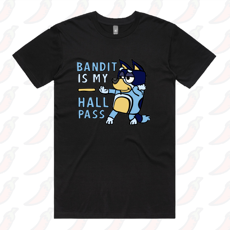 S / Black / Large Front Design Bandit Hall Pass 🦴 - Men's T Shirt