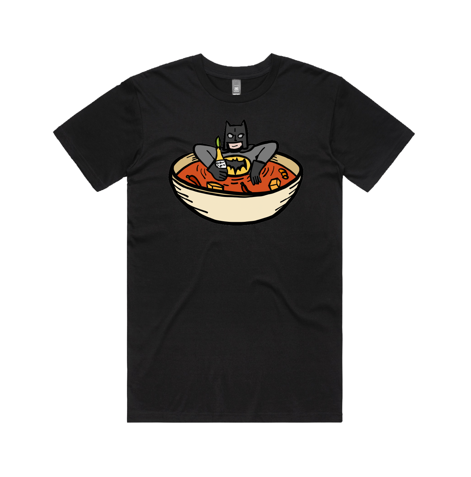 S / Black / Large Front Design Bat Soup ๐ฆ - Men's T Shirt