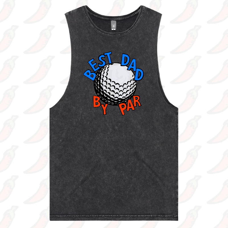 S / Black / Large Front Design Best Dad By Par Ball โณ โ Tank