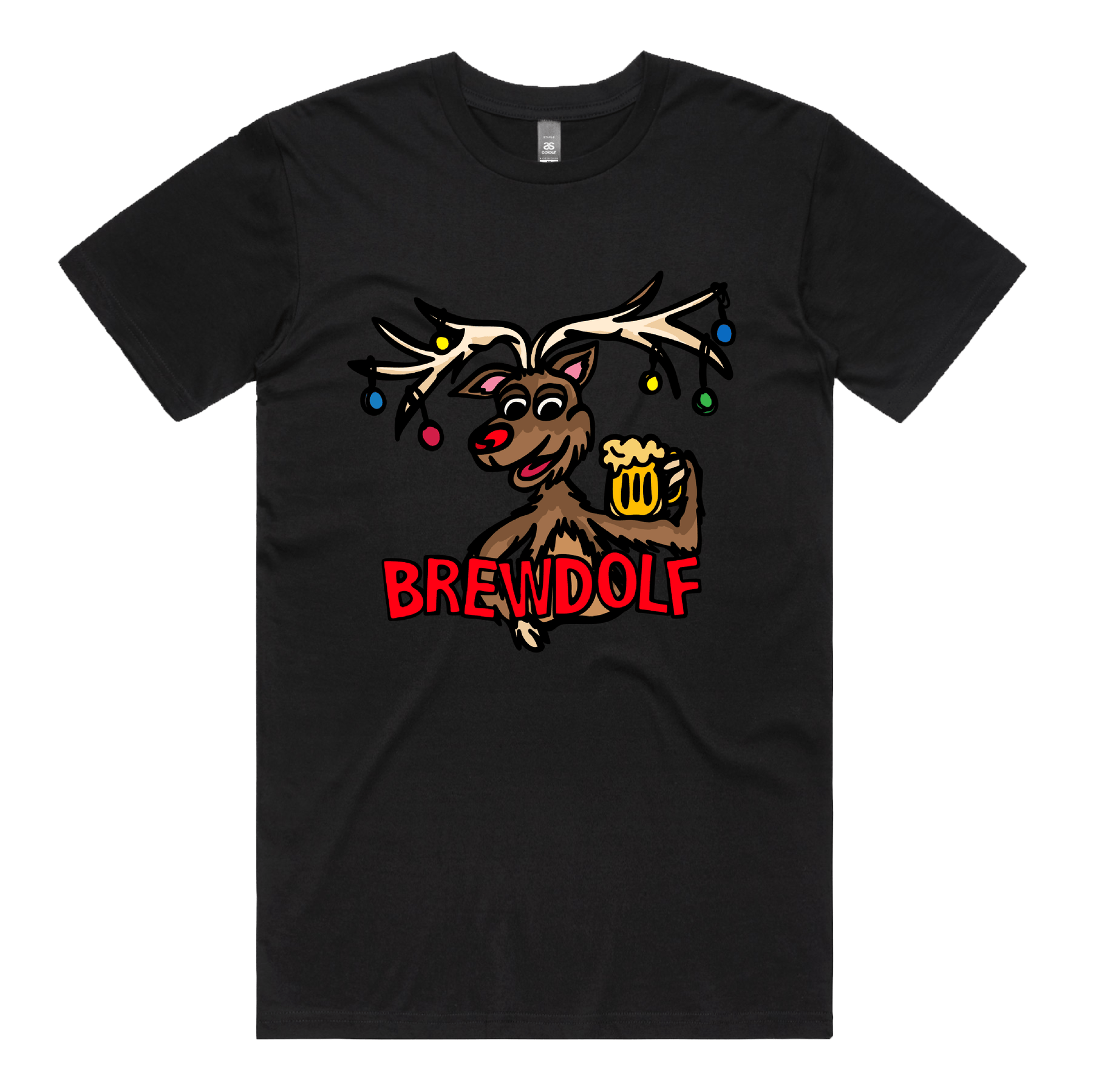S / Black / Large Front Design Brewdolf ๐ฆ โ Men's T Shirt