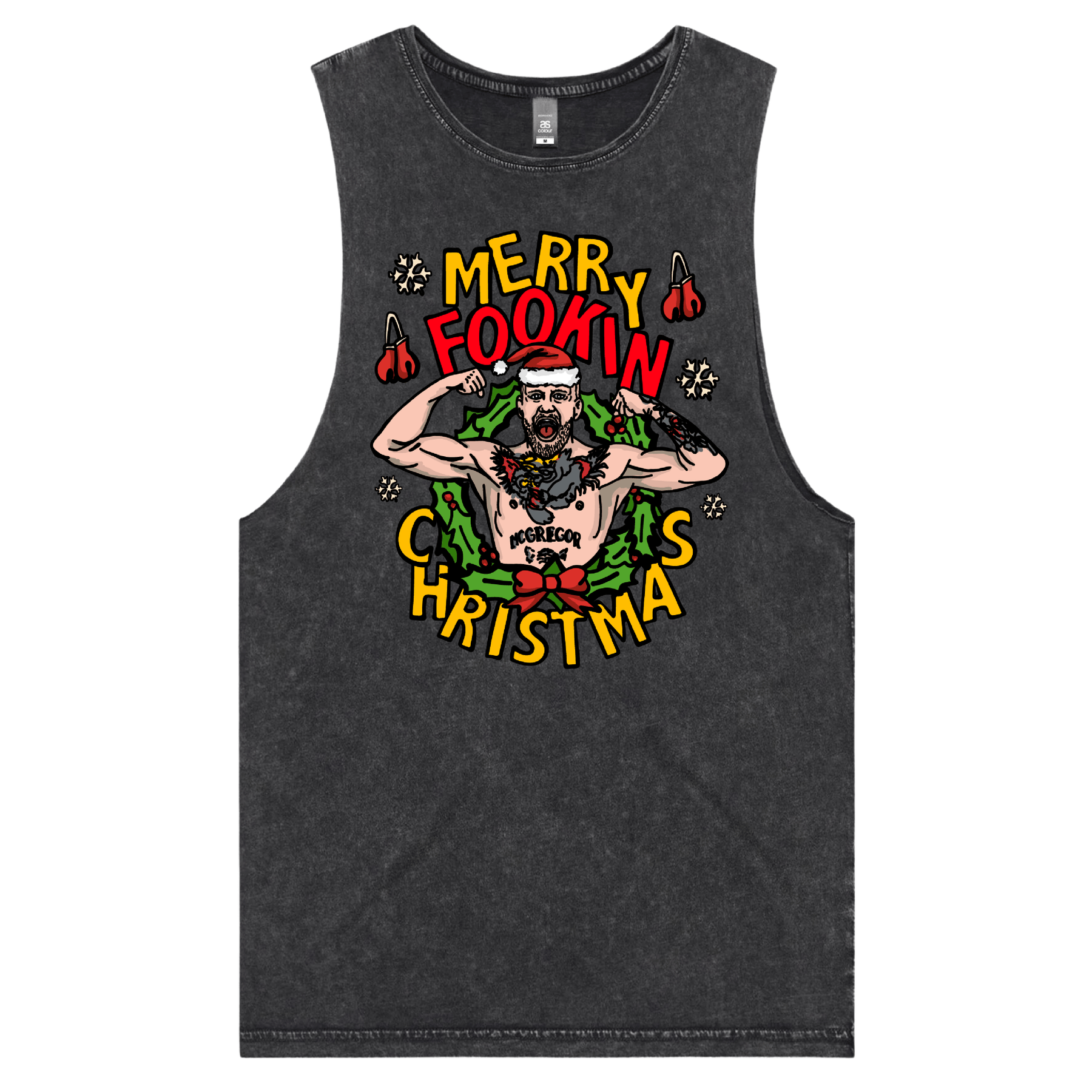 S / Black / Large Front Design Conor McGregor Christmas ๐ช๐ โ Tank