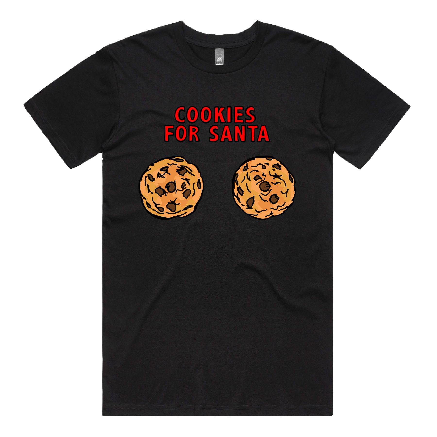 S / Black / Large Front Design Cookies for Santa ๐ช๐
 โ Men's T Shirt