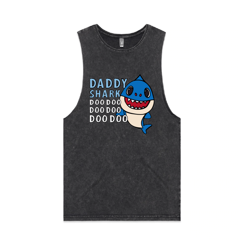 S / Black / Large Front Design Daddy Shark 🦈 - Tank