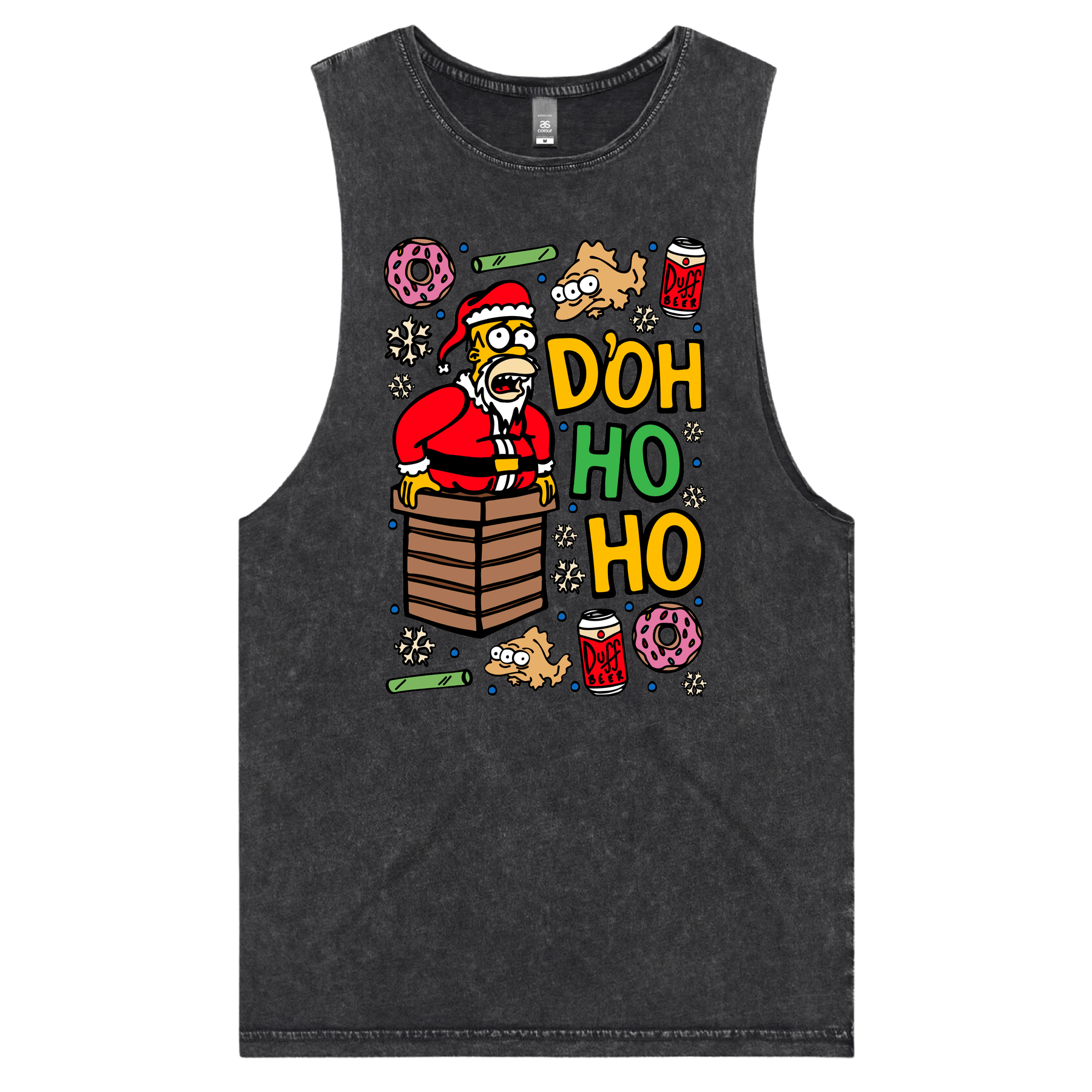 S / Black / Large Front Design Doh Ho Ho 🎅🍩 – Tank