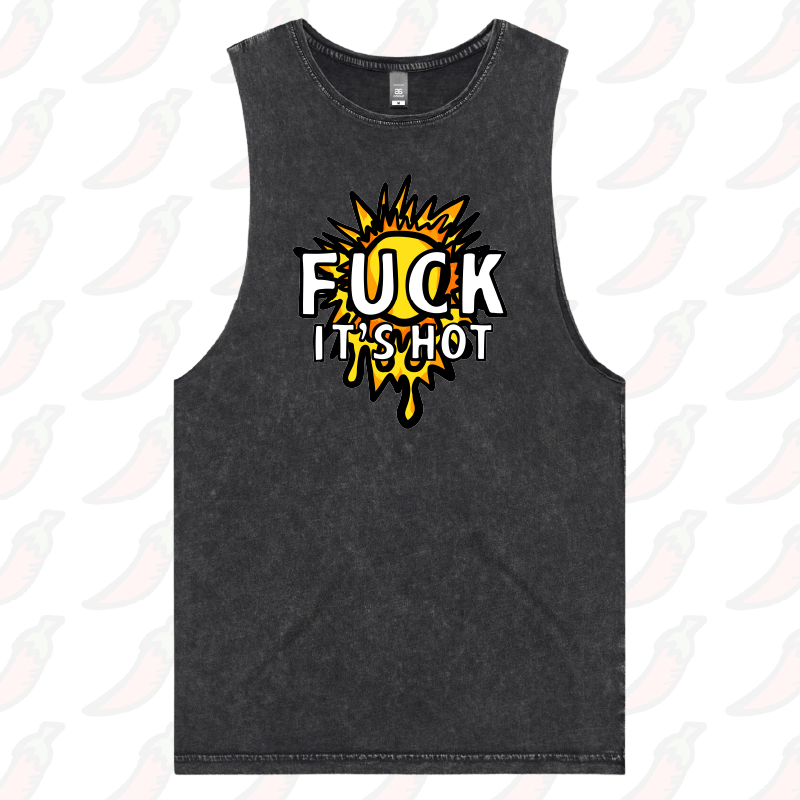 S / Black / Large Front Design F It’s Hot ☀🤬 - Tank