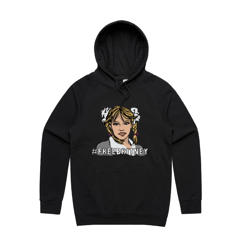 S / Black / Large Front Design FREE BRITNEY 🎤 - Unisex Hoodie