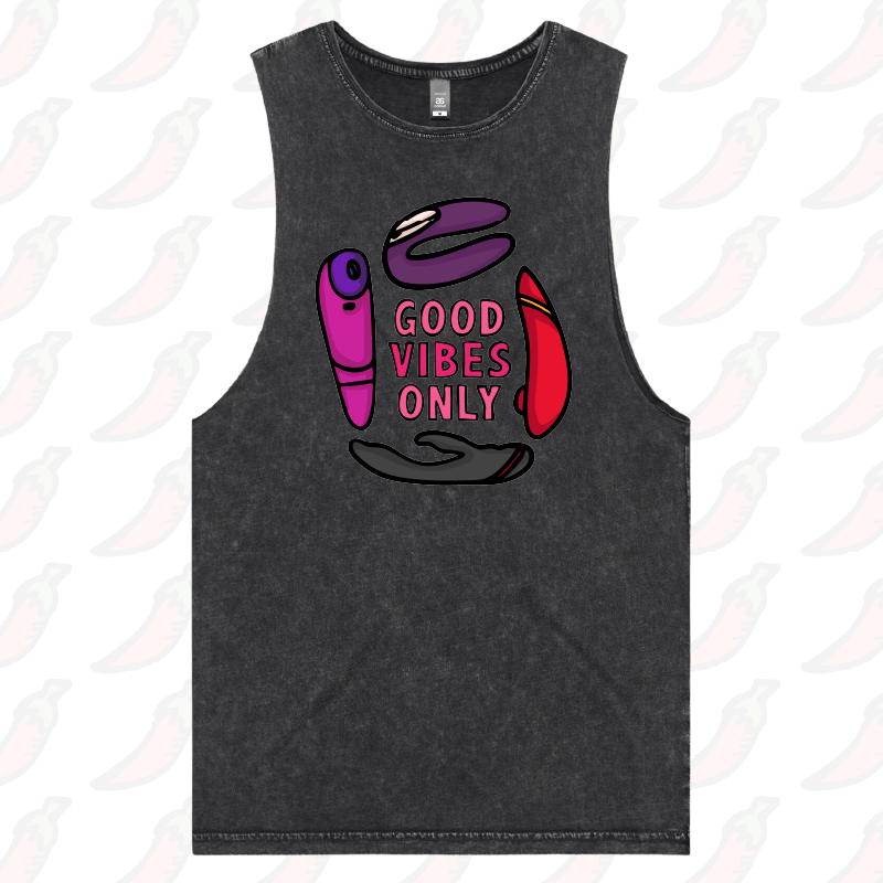 S / Black / Large Front Design Good Vibes Only ๐ก โ Tank