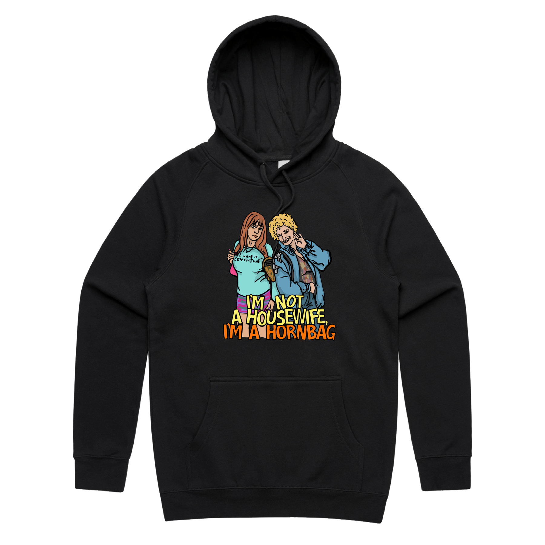 S / Black / Large Front Design Hornbag ๐ - Unisex Hoodie